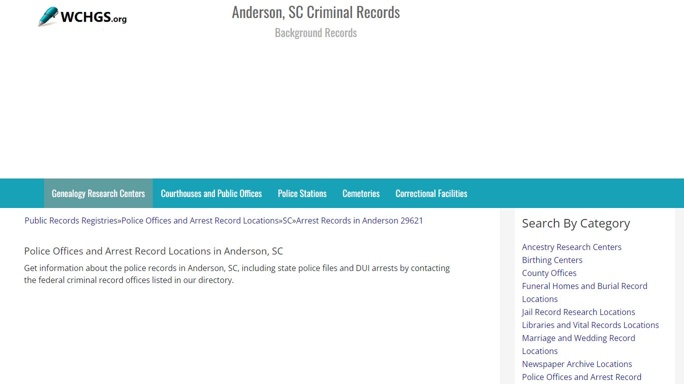 Anderson, SC Criminal Records - Background Records